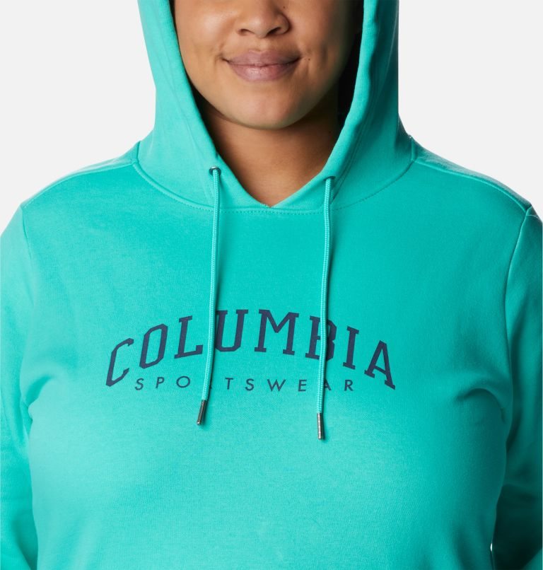 Women's Columbia Logo Hoodie Turquoise | Plus Size CA-FA43C